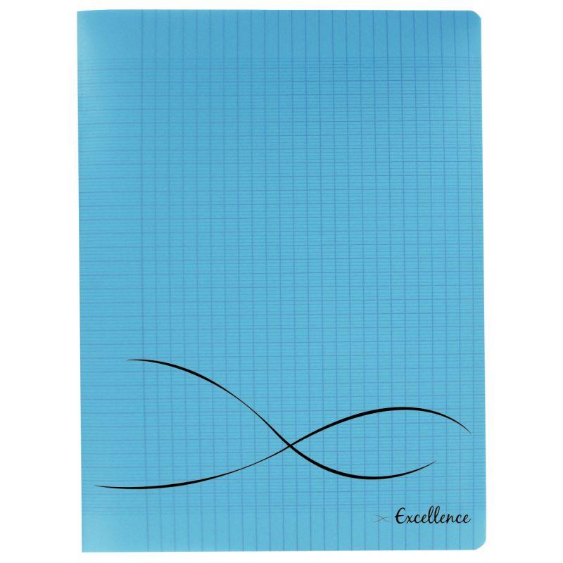 Image de  Piqûre 48 pages EXCELLENCE, format 24x32 cm, seyès, couverture polypropylène bleu 