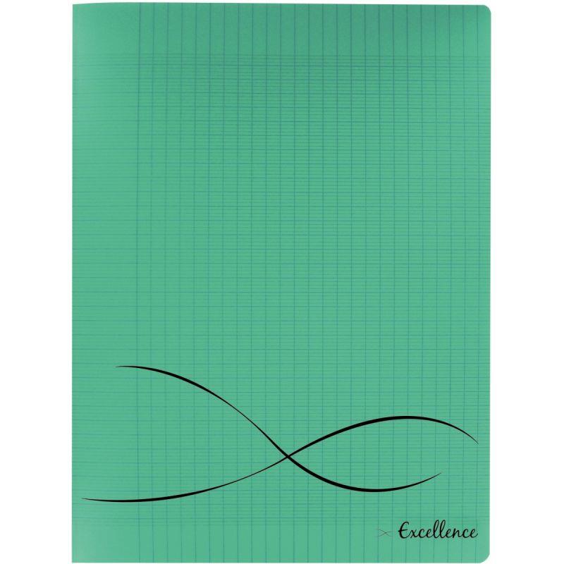 Image de  Piqûre 48 pages EXCELLENCE, format 24x32 cm, seyès, couverture polypropylène vert 