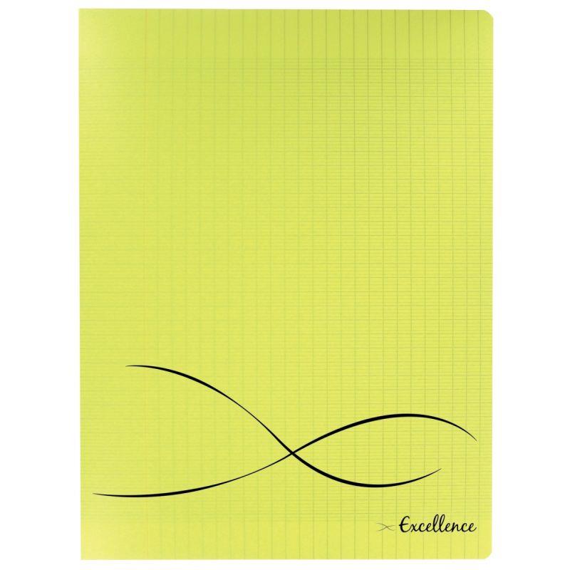Image de  Piqûre 48 pages EXCELLENCE, format 24x32 cm, seyès, couverture polypropylène jaune 
