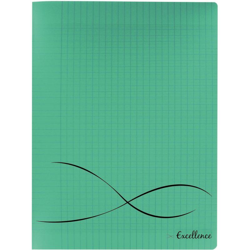 Image de  Piqûre 96 pages EXCELLENCE, format 24x32 cm, seyès, couverture polypropylène vert 