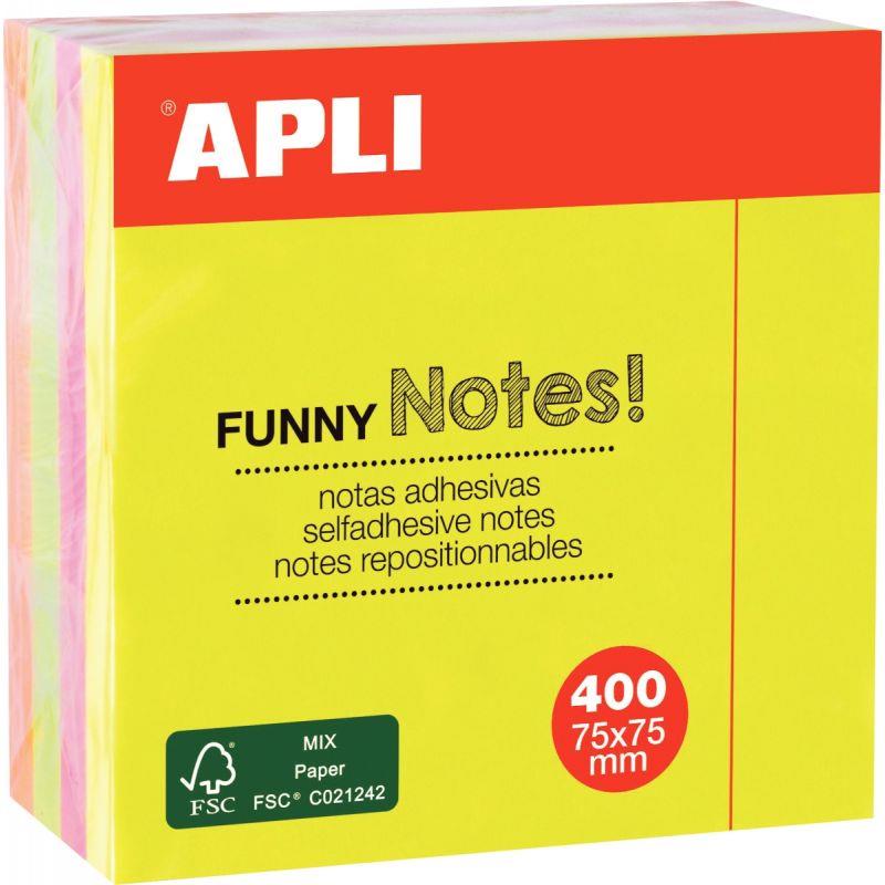 Image de  Cube de 400feuilles repositionnables 75 x 75 mm 4couleurs 