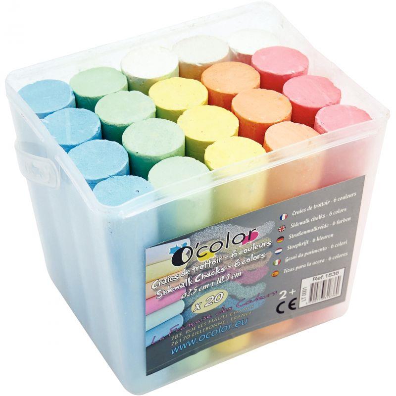 Image de  Seau de 20 craies O'' Color pastels 