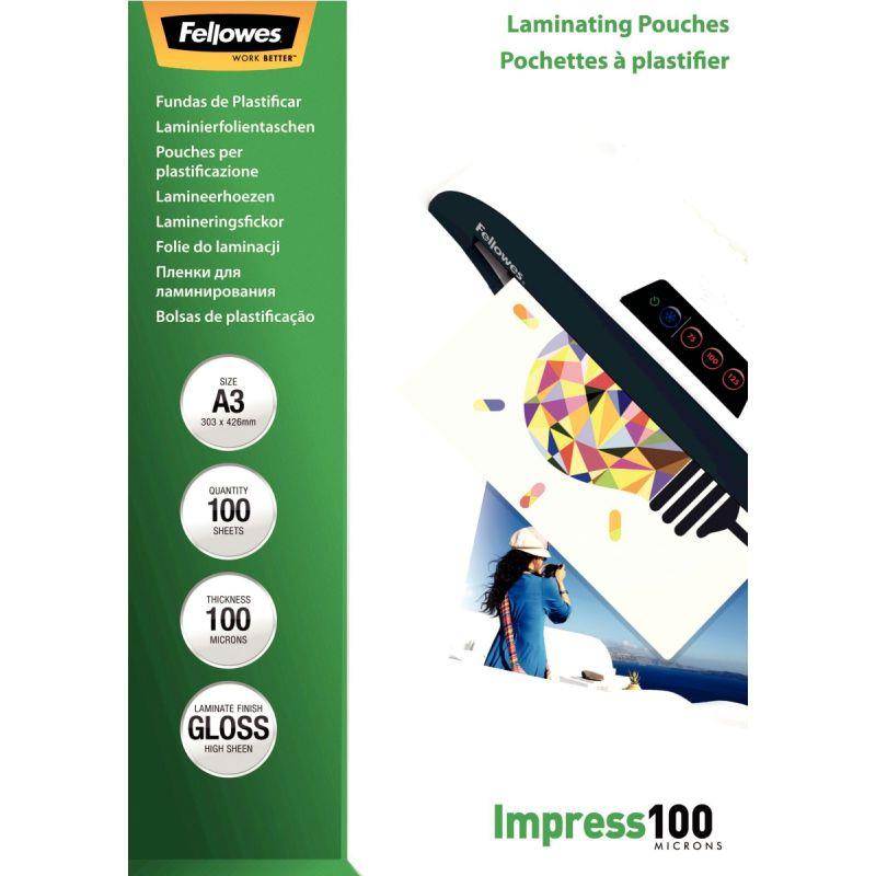 Image de  Boite de 100 pochettes à plastifier format 303x426mm standard pour document A3 ép 100µ 