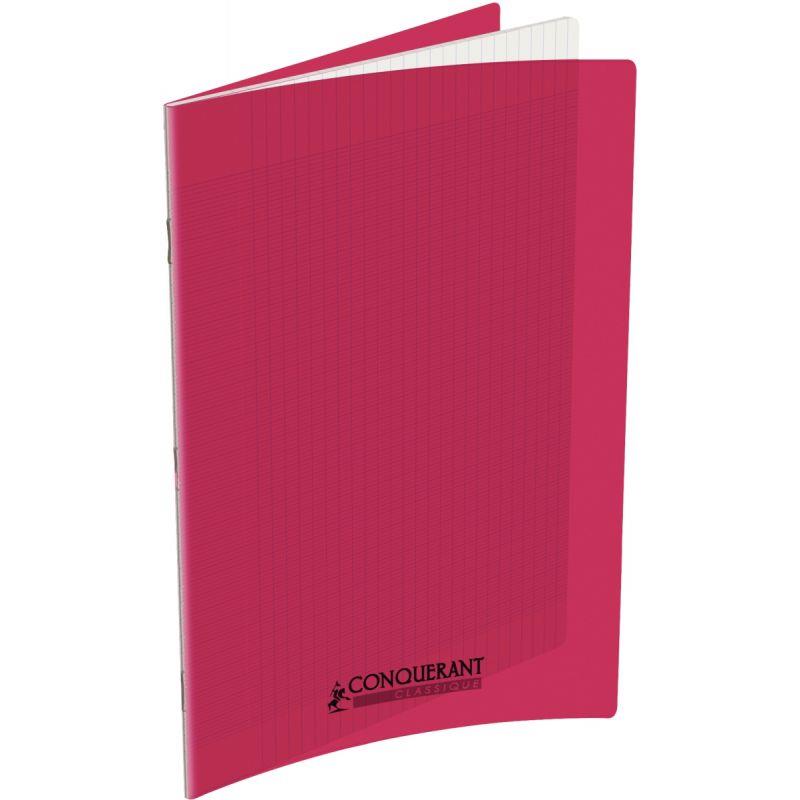 Image de  Piqûre 48 pages CONQUERANT, 24x32 cm, seyès, couv PP rose 