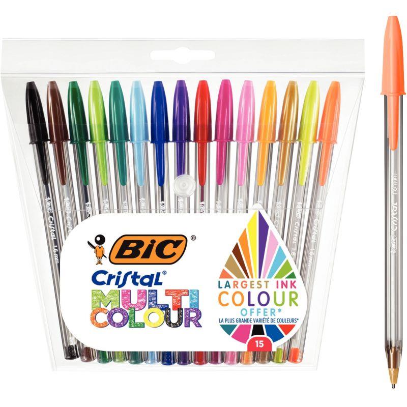 Image de  Étui de 15 stylos bille Cristal multicolour 