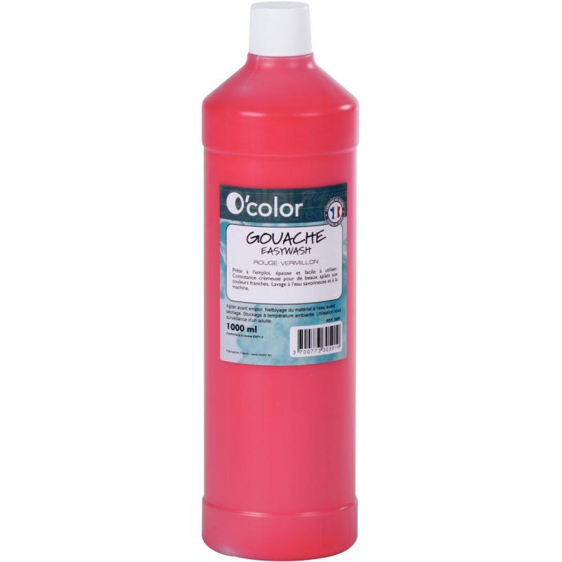 Image de  Flacon 1 L de gouache liquide économique O''COLOR coloris rouge vermillon 