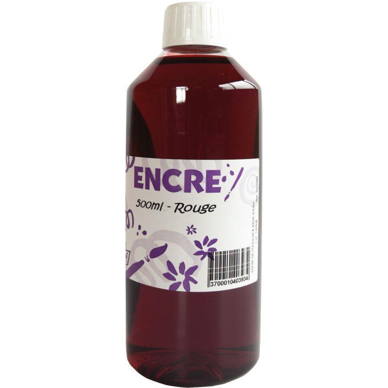 Image de  Flacon 500 ml d''encre à dessiner, coloris rouge 