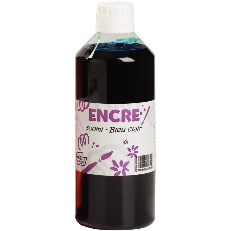 Image de  Flacon 500 ml d''encre à dessiner, coloris bleu 