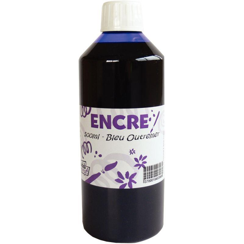 Image de  Flacon 500 ml d''encre à dessiner, coloris bleu outremer 