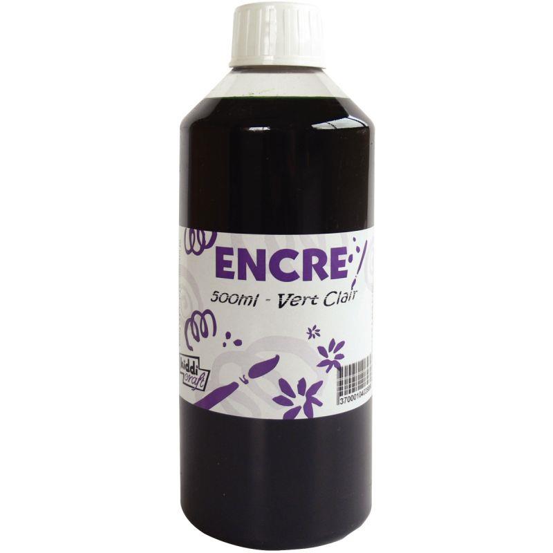 Image de  Flacon 500 ml d''encre à dessiner, coloris vert clair 