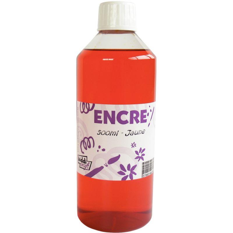 Image de  Flacon 500 ml d''encre à dessiner, coloris jaune 