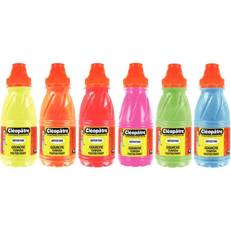 Image de  Lot de 6 Flacons 250 ml de gouache Néfertari Flaconuo 