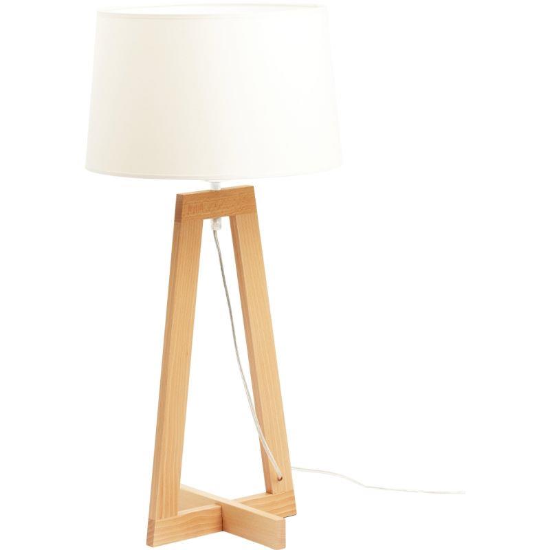 Image de  Lampe à poser Sacha bois et blanc 