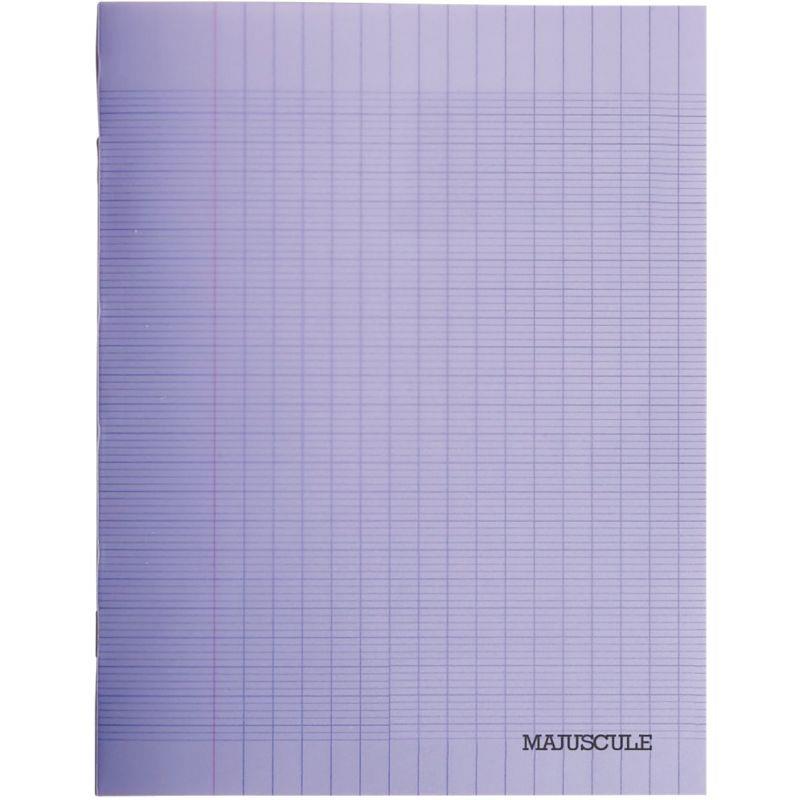 Image de  Piqûre 64 pages MAJUSCULE, format 17x22 cm, papier blanc 90g, seyès, couverture polypropylène violet 