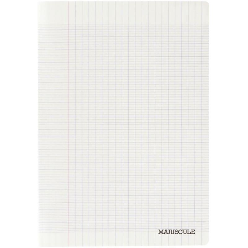 Image de  Piqûre 140 pages MAJUSCULE, format 24x32 cm, seyès 90g, couverture PP incolore 