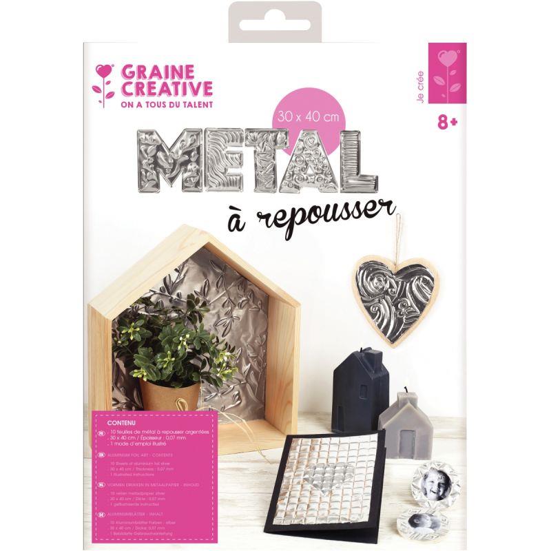 Image de  Pochette 10 feuilles métal repousser aluminium format 40 x 30 cm 