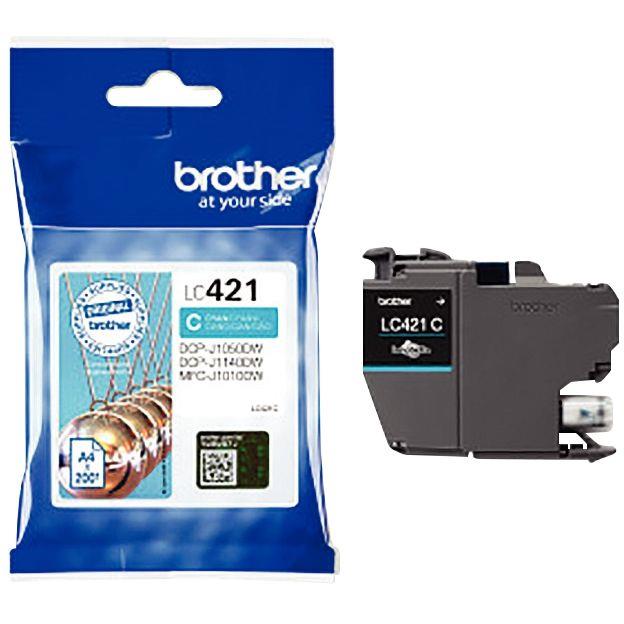 Image de  Brother BOULE cartouche jet d''encre cyan authentique (LC421C) 