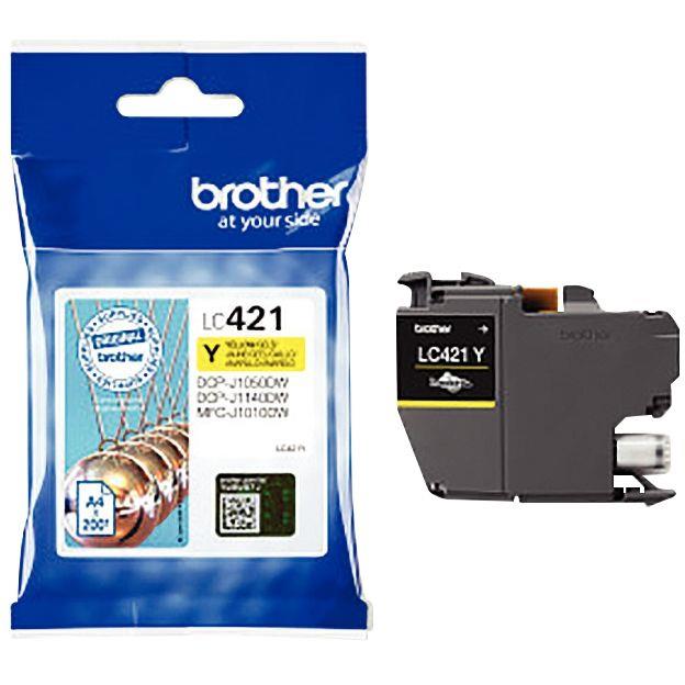 Image de  Brother BOULE cartouche jet d''encre jaune authentique (LC421Y) 