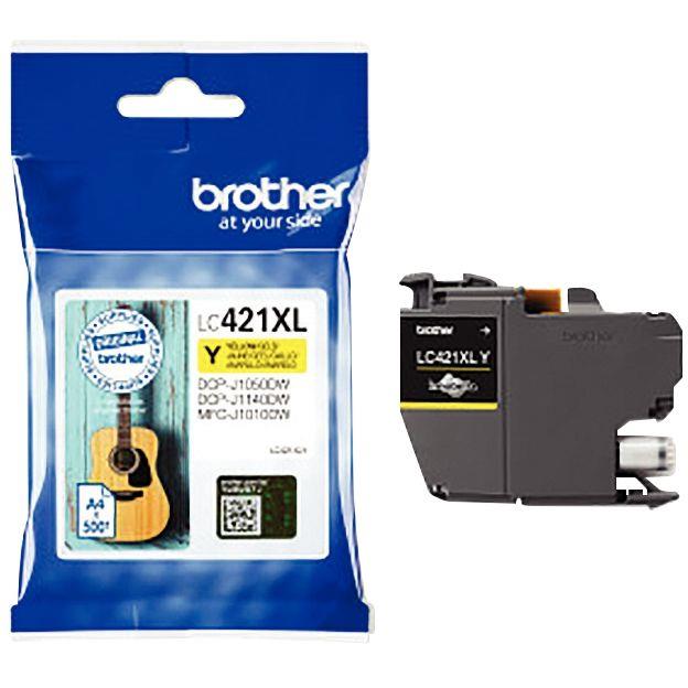 Image de  Brother GUITARE cartouche jet d''encre jaune haute capacité authentique (LC421XLY) 