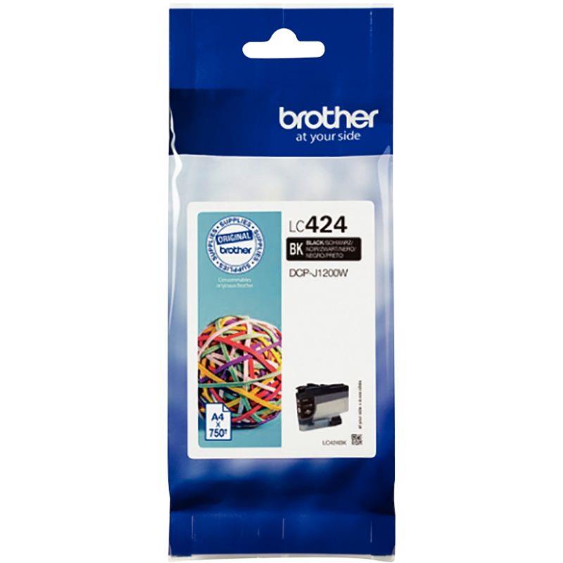Image de  Brother ÉLASTIQUE cartouche jet d''encre noire authentique (LC424BK) 