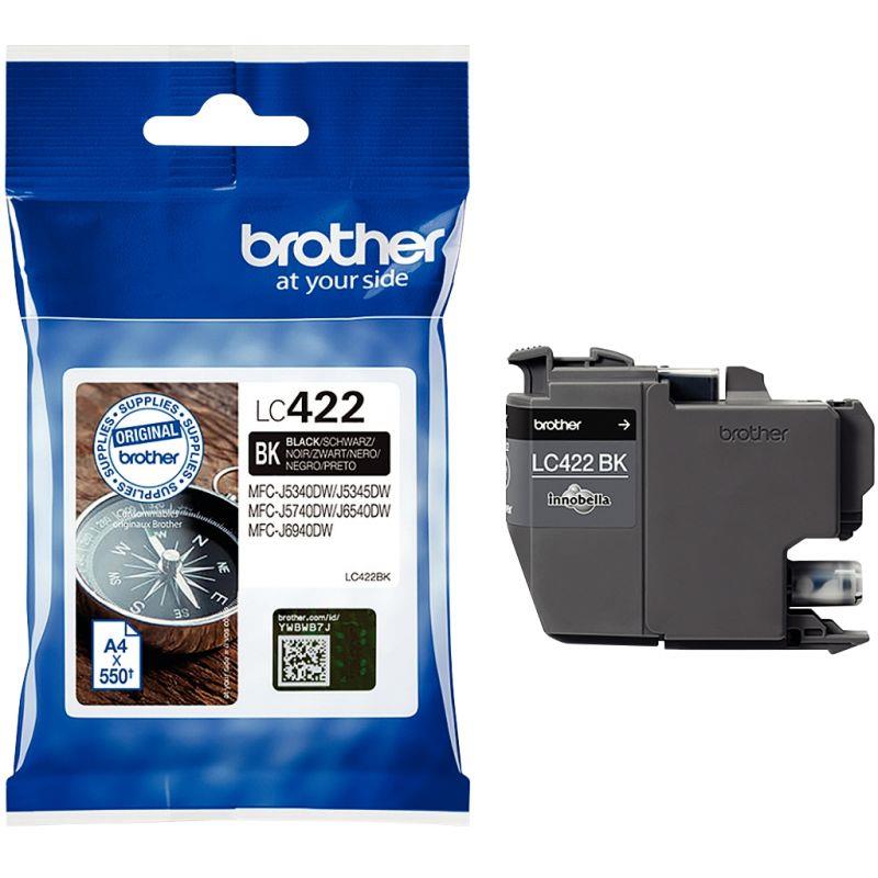 Image de  Brother BOUSSOLE cartouche jet d''encre noire authentique ( LC422BK) 