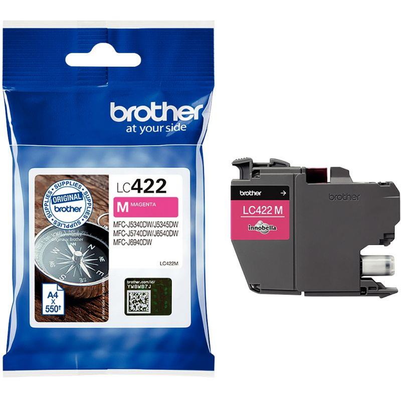 Image de  Brother BOUSSOLE cartouche jet d''encre magenta authentique ( LC422M) 