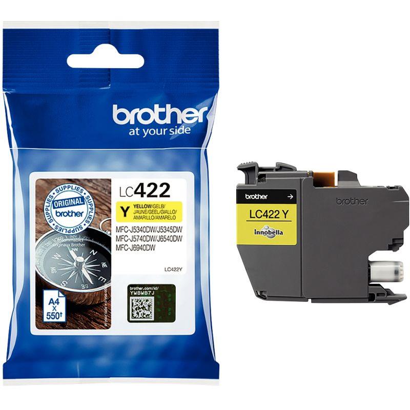 Image de  Brother BOUSSOLE cartouche jet d''encre jaune authentique ( LC422Y) 