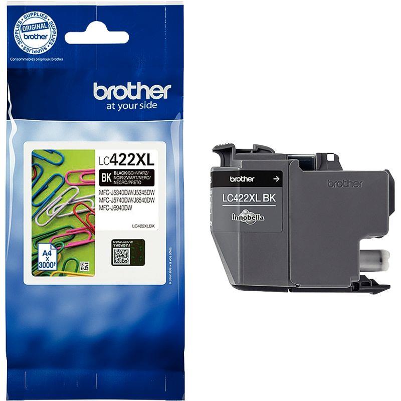Image de  Brother TROMBONE cartouche jet d''encre noire haute capacité authentique (LC422XLBK) 