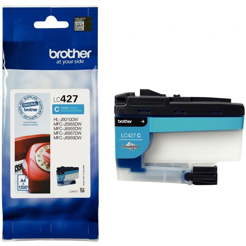 Image de  Brother TÉLÉPHONE cartouche jet d''encre cyan authentique (LC427C) 