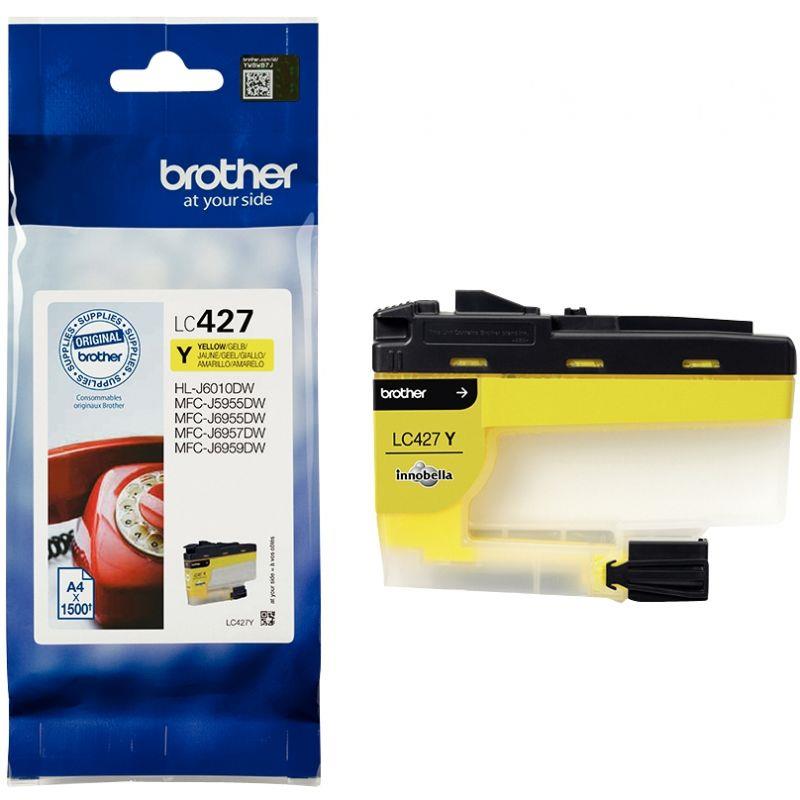 Image de  Brother TÉLÉPHONE cartouche jet d''encre jaune authentique (LC427Y) 