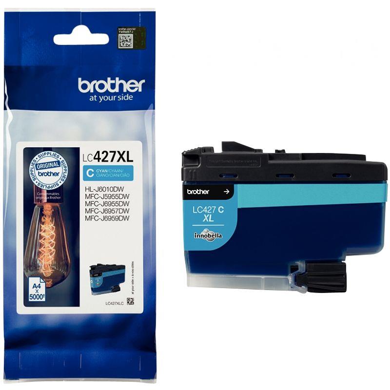 Image de  Brother AMPOULE cartouche jet d''encre cyan haute capacité authentique ( LC427XLC) 