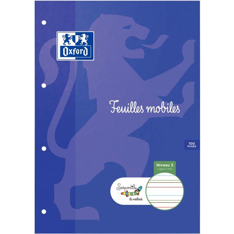 Image de  Étui de 50 feuillets mobiles perforés DYS, format A4 interligne 3 mm 
