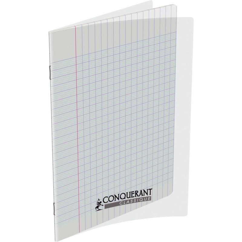 Image de  Piqûre 140 pages CONQUERANT, 17x22 cm, seyès, couv PP incolore 