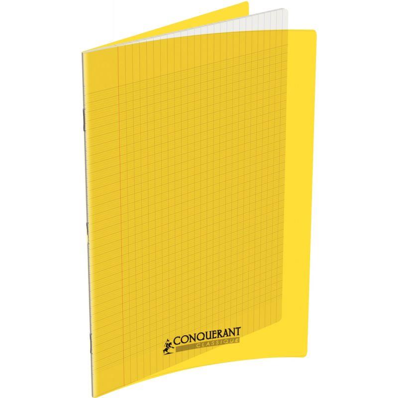 Image de  Piqûre 140 pages CONQUERANT, 24x32 cm, seyès, couv PP jaune 