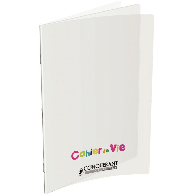 Image de  Cahier de vie 96 pages CONQUERANT, 24x32 cm, ligné/uni, couv PP incolore 