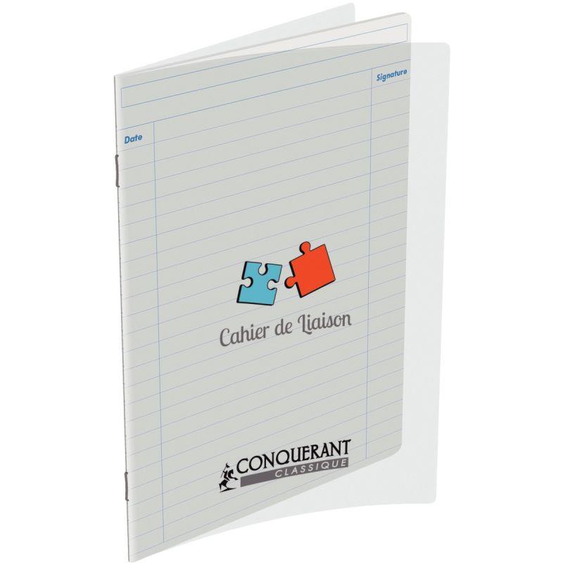 Image de  Cahier de liaison 48 pages CONQUERANT, 17x22 cm, ligné, couv PP incolore 