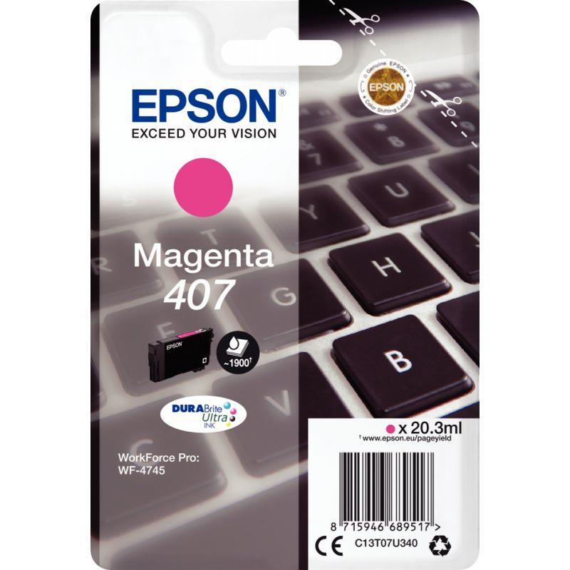 Image de  Epson CLAVIER / 407L cartouche jet d''encre magenta authentique (T07U340) 