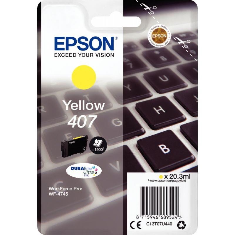 Image de  Epson CLAVIER / 407L cartouche jet d''encre jaune authentique (T07U440) 