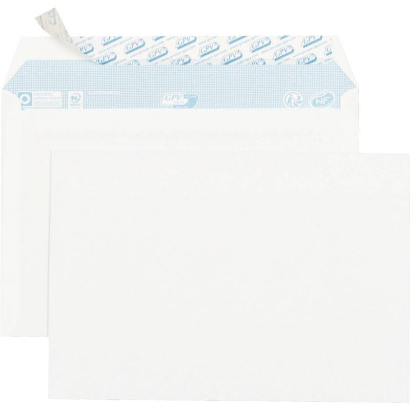 Image de  Boite de 70 enveloppes blanches 162x229mm 80g bande siliconée 