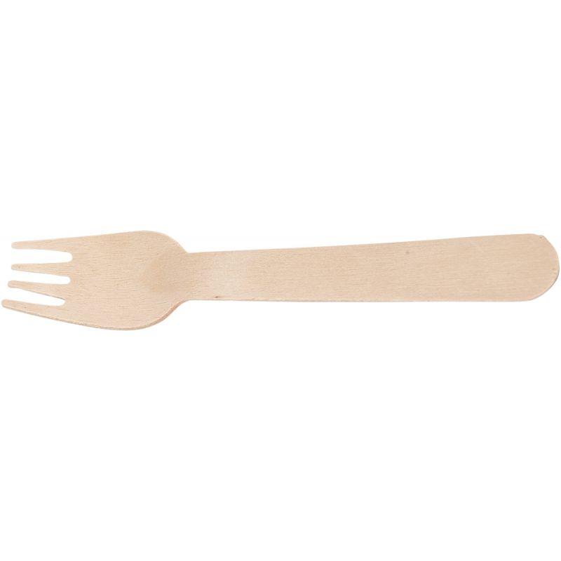 Image de  Paquet de 100 fourchettes en bois 16cm 