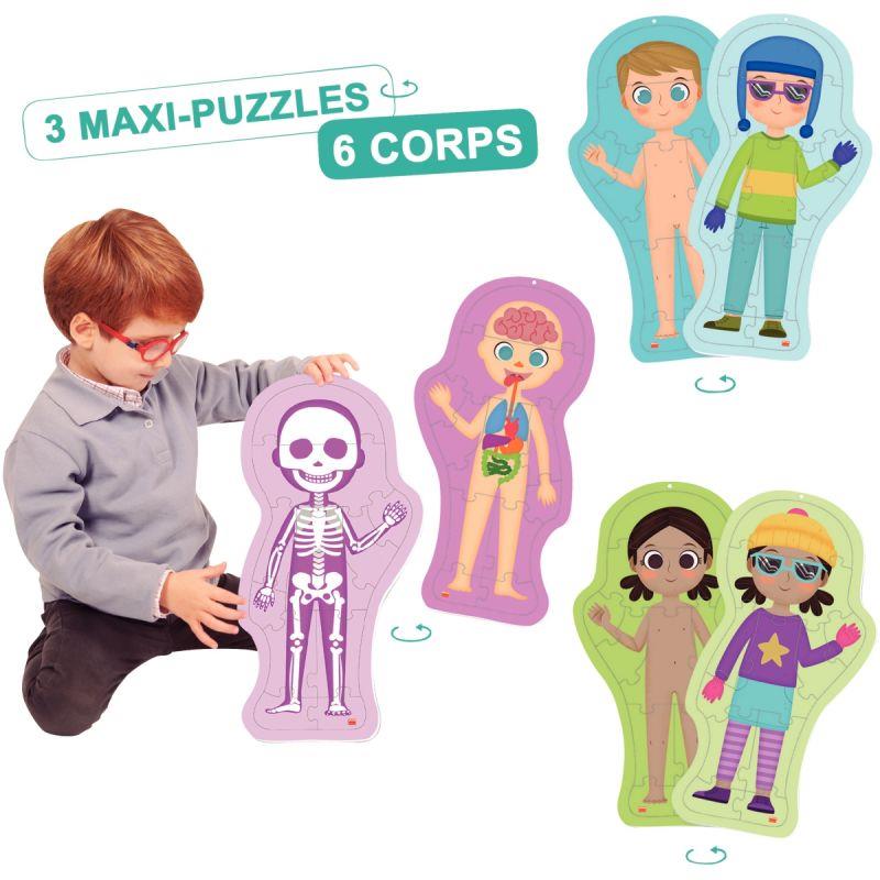 Image de  Lot de 3 puzzles corps humain 11 pièces 