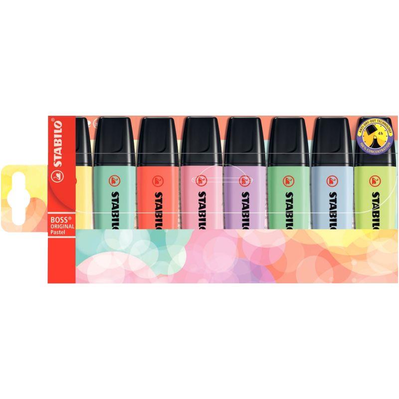 Image de  Pochette de 8 surligneurs Boss pastels assortis 