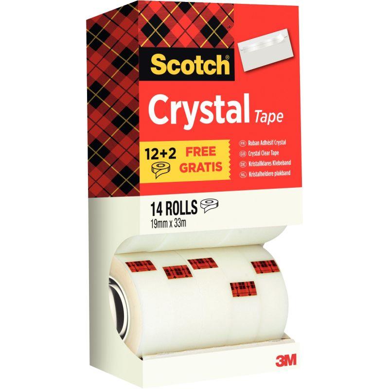 Image de  Tour de 14 rouleaux adhésifs Crsital 19mmx33m 