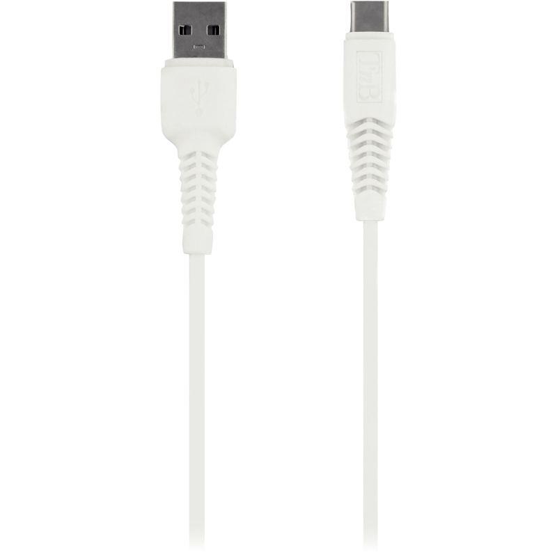 Image de  Cordon USB type A vers type C 1m blanc renforcé 
