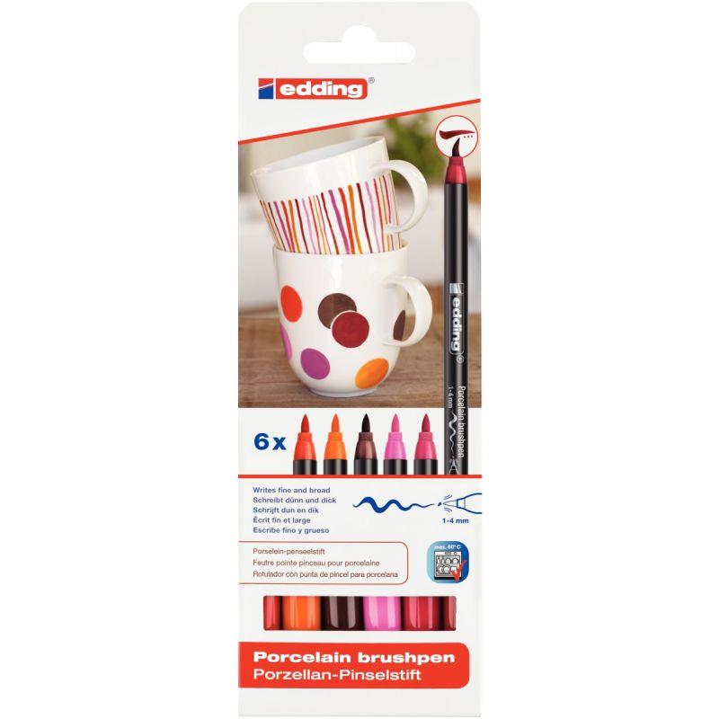 Image de  Pochette de 6 feutres porcelaine couleurs chaudes 