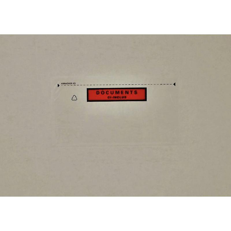 Image de  Boite de 100 pochettes adhésives documents ci-inclus 228x120mm 