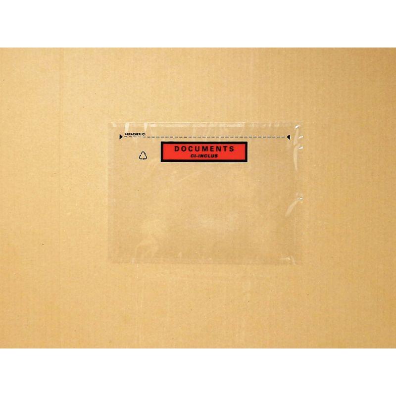 Image de  Boite de 100 pochettes adhésives documents ci-inclus 228x165mm 