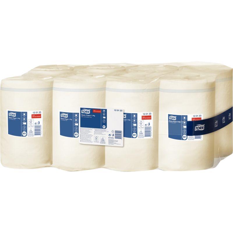 Image de  Carton de 11 mini-bobines essuie-tout M1 1 pli blanches 