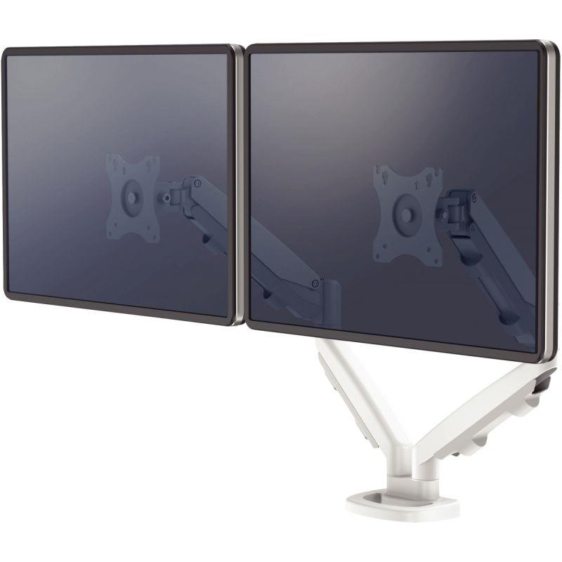 Image de  Bras porte-écran double EPPA blanc 