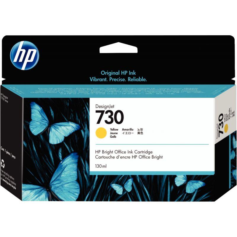 Image de  HP 730 cartouche d''encre jaune authentique (P2V64A) 